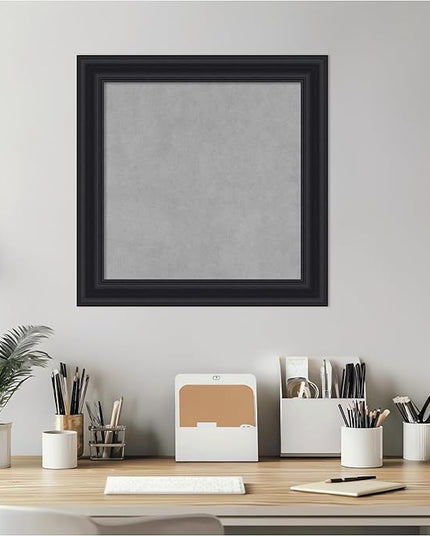Amanti Art Black Framed Magnetic Board 20x20 Small Vision Board for use with Magnets, 100% Metal Sheet to Display Items as Office Decor or for Home Organization in mudroom, Kitchen or Kids Room