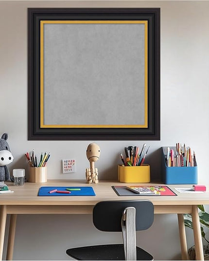 Amanti Art Black Framed Magnetic Board 26x26 Medium Vision Board for use with Magnets, 100% Metal Sheet to Display Items as Office Decor or for Home Organization in mudroom, Kitchen or Kids Room