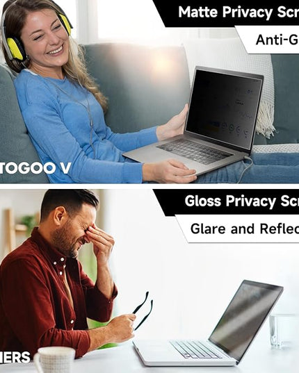 ANTOGOO V 13.3 Inch 1920x1080P (16:9) Laptop Privacy Screen Filter, Anti Blue Light Glare & Anti Scratch Computer Privacy Shield, Not for 13" with 16:10 Aspect Ratio Laptop