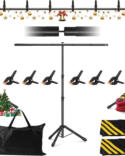 Backdrop Stand 10x7.5 FT for Photography Studio, 3-in-1 T-Shape Photo Backdrop Stand Kit for Birthday Party, Background Stand for Photo Video Studio with Carring Bag, Banner Stand with 2 Sandbags