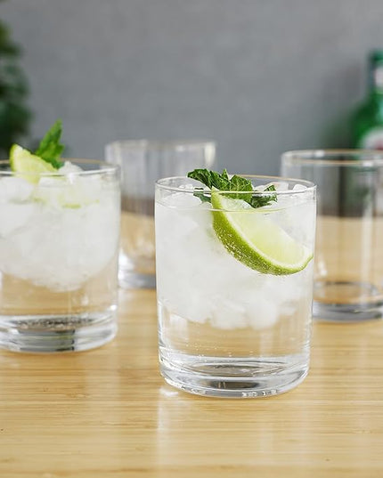 True Rocks Glass, Whiskey Tumblers, Old Fashioned Bourbon Scotch Brandy Rum Drinking Glasses, Whiskey Glasses Perfect for Wedding, Anniversary, Housewarming, Cocktail Party, Home Bars, 12 oz, Set of 4