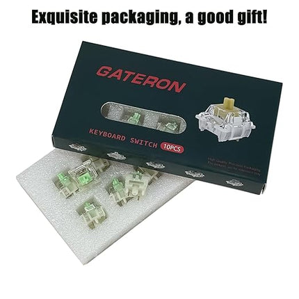 GATERON Baby Kangaroo 2.0 Switches for MX Mechanical Keyboard, 5-Pin 59gf Heavy Tactile RGB 22mm Dual-Stage Spring Factory Pre-lubed Switches(Baby Kangaroo 2.0,10Pcs)