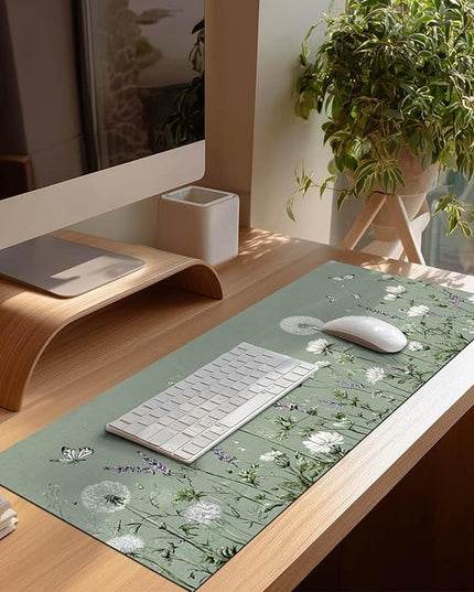 Mouse Pad Gaming Mousepad 31.5 x 11.8 Inch Large Keyboard Desktop Mat XL Mouse Pad for Home and Office Desk Accessories with Botanical Meadow Butterfly Artwork Diatomite