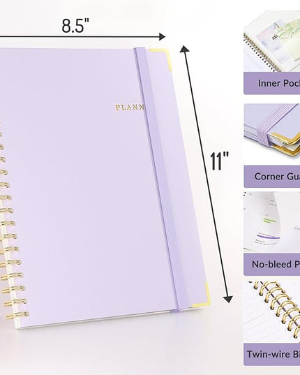 2026 Planner, Forvencer Calendar Planner Weekly and Monthly, Jan 2026-Dec 2026, 8.5" X 11", Hardcover Agenda Book, Daily Journal Organizer with Inner Pocket, Notebook for Office School, A4, Blue