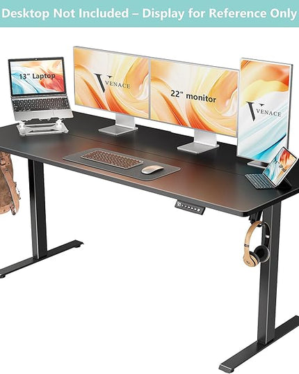 Electric Standing Desk Frame, Single Motor Height Adjustable Desk Legs with 4 Memory Presets, Lifts up to 46.8 in, 176 lb Capacity, Black Frame Only