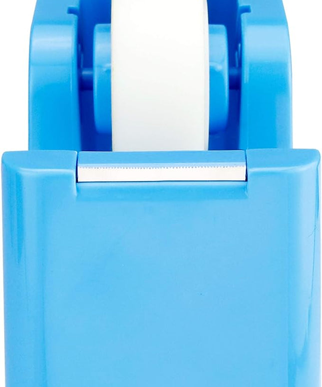 ABEL SimpleWork Desktop Tape Dispenser, Blue, 1 in Core, Non-Skid Weighted Base, Tape Cutter for Office, Home, School, and Crafts
