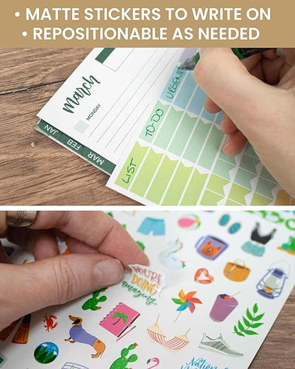 bloom daily planners Monthly Celebrations Planner Stickers for Calendar Decorating, Planning, Scrapbooking - Holiday, Seasonal, & General Events (14 Sheets, 1,100+ Stickers per Pack)