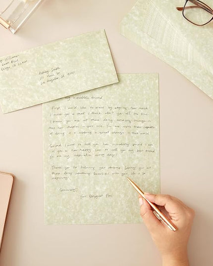 Best Paper Greetings Stationery Paper & Envelopes Set - 96-Pack, 8.5 x 11 Inch, Cream Textured - Letter Writing Paper for Love Letters & Invitations