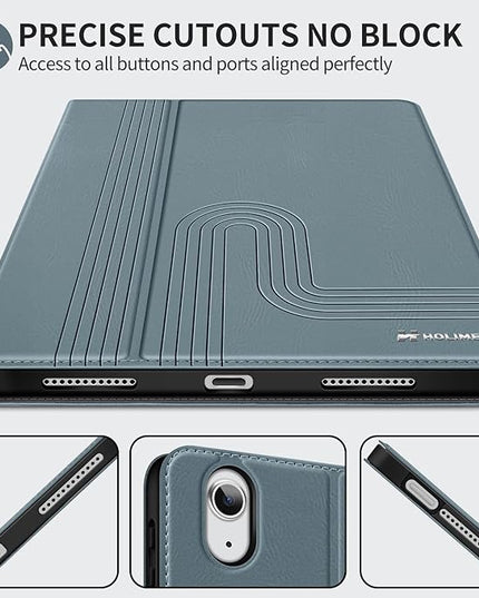 H HOLIMET Case for iPad Air 11 inch M3/M2 (2025/2024)/iPad Air 5th Generation 2022/iPad Air 4th Generation 2020 10.9" with Pencil Holder Soft Back Shockproof Protective Cover Vegan Leather