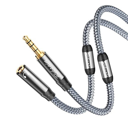 RIKSOIN Headphone Extension Cable with Magnetic Ring Supports, 4 Pole Nylon Braid 3.5mm TRRS Male to Female Lossless Stereo Audio Adapter Extension Cable for Tablet,PC, PS4 Smartphones and More-6.6FT