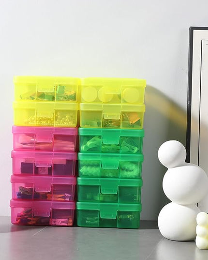 novelinks 18 Pack Small Plastic Storage Containers Clear Arts & Crafts Storage Boxes & Organizers Stackable Small Containers With Lids For Organizin (Set 3)