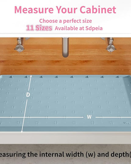 Sdpeia Under Sink Mat 31"×22" Waterproof Silicone Cabinet Liner & Sink Protector for Kitchen & Bathroom, Multi-Purpose Organizers Tray for Pets, Laundry, Cat Litter Mat