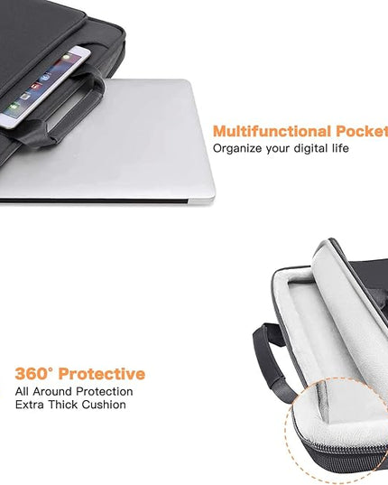 MOSISO 360 Protective Laptop Shoulder Bag Compatible with MacBook Air 13 inch M4 M3 M2 M1 2025-2018/Pro M2 M1 2025-2016,Matching Color Sleeve with Belt, Slate Gray