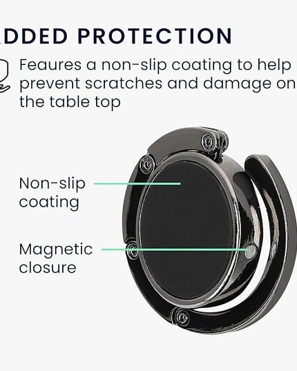kwmobile Purse Hanger for Table (Set of 2) - Purse Hook for Table - Folding Handbag Hanger - Portable Bag Holder