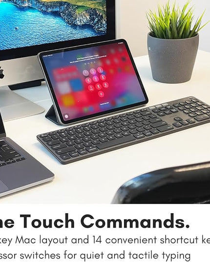 Macally Backlit Bluetooth Keyboard for Mac - Compatible Apple Keyboard Wireless - Multi-Device for MacBook Pro/Air, iMac, iMac Pro, Mac mini/Pro