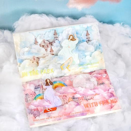 AuriicLeaf Dreamy Cloudscape PET Tape Set, 6 Rolls of Sky-Themed Stickers for Scrapbooking, Junk Journaling, DIY Crafts, and Art Supplies