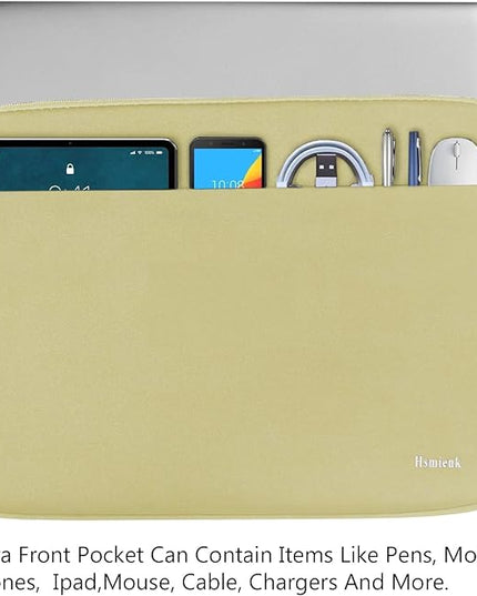 Laptop Case Sleeve 15.6 inch, Shockproof Protective Notebook Bag with Accessory Pocket, Briefcase Carrying Laptop Sleeve for 15.6" HP, ASUS, Dell, Lenovo, Acer -Off White