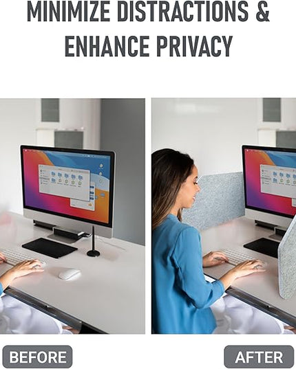 29.1"x22.8"x1.2" Acoustic Desk Divider, Sound Absorbing, Freestanding Soundproof Privacy Panel, Reduce Noise, Increase concentration, Made from High Quality Polyester (U-Shaped)