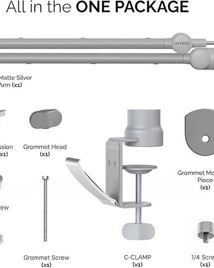 IXTECH Microphone Boom Arm with Desk Mount, 360° Rotatable, Adjustable and Foldable Scissor Mounting for Podcast, Video Gaming, Radio and Studio Audio, Sturdy and Universal.