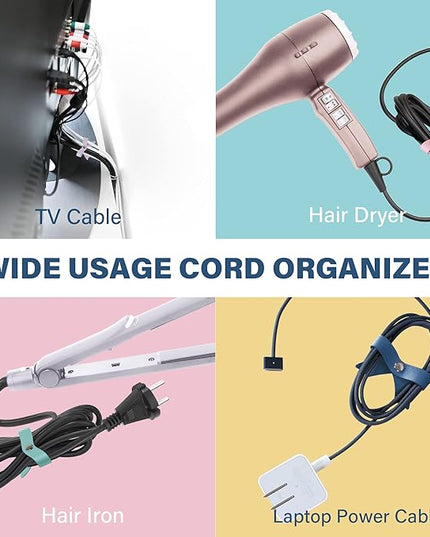SenseAGE 5 Pack Cord Organizer, Bow Cord Keeper, Cable Organizer USB Holder, Leather Cable Management, Cable Straps, Earphone Winder, Storage Straps for Electronics, Earbuds, Big, Mint