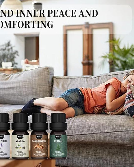 MISIJI Essential Oils Set Top 12 Aromatherapy-Essential Oils for Diffuser for Home,Air Freshening Diffuser Oils Scents for Aromatherapy,Laundry,Candle&Soap Making,Humidifiers 12 X 5ML