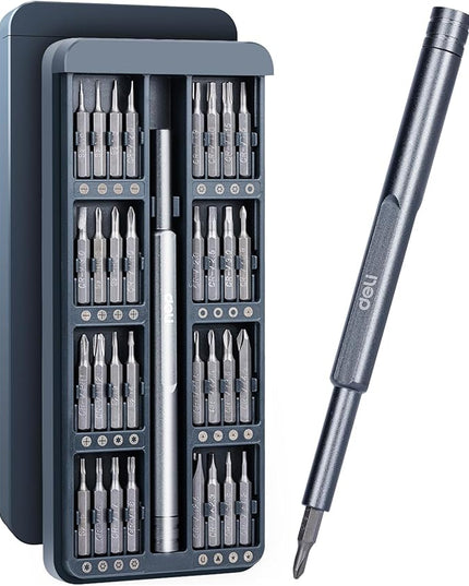 Deli 33-in-1 Precision Screwdriver Sets Magnetic Mini Repair Tool Kit for Home, DIY, Computer, Controller, Glasses, Drone, Watch, Phone, Pad, Switch, PS5, XBOX, Macbook, Electronic. Gift for man.