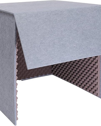 Desktop Soundproof Cover, Portable Vocal Recording Booth Isolation Booth Small Music Recording Studio Vocal Sound Absorbing Shield Sound Proof Foam Panels for Offices,Home,Recording Studios (Purple)
