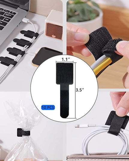 ELII 327 PCS Cable Management Kit 4 Cable Cable Sleeves,65 Cable Clips with 13Cord Holders,25 Roll Cable Organizer Straps,200 Fastening Cable Ties,20 Cable Zip Tie Mounts for Computer (Black)
