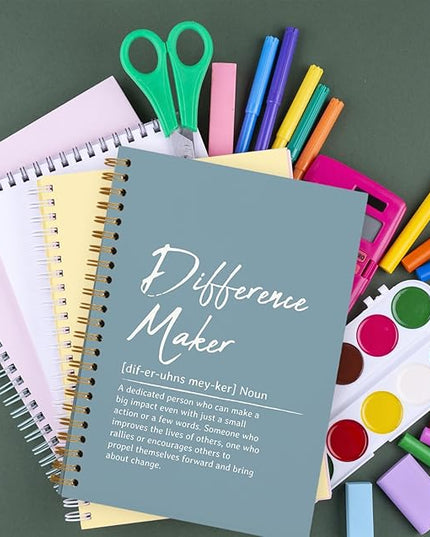 OXW Blue Meeting Notebooks for Work, Difference Maker Gift Office Work Notebook Journal for Writing Note Taking, Thank You Gifts for Women Men Leader Boss Mentor Manager Principal, 5.5"x8.3"