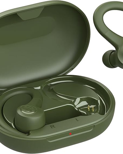 JLab Go Sport+ Wireless Workout Earbuds Featuring C3 Clear Calling, Secure Earhook Sport Design, 35+ Hour Bluetooth Playtime, and 3 EQ Sound Settings (Green)