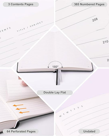 &And Per Se Lined Journal Notebook, 365 Pages, A5, 5.7'' x 8'' 100GSM Thick Paper, Journals for Writing, Hardcover Notebooks for Women Men (Black)