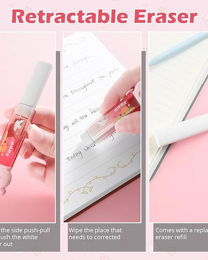 Kogcmeetl 7 Pcs Cute Capybara Stationary Set Kawaii School Supplies Japanese Stationery, Includes Pencil Sharpener, Eraser, Correction Tape, Glue Tape, Sticky Notes, Ruler, for Office School Supplies