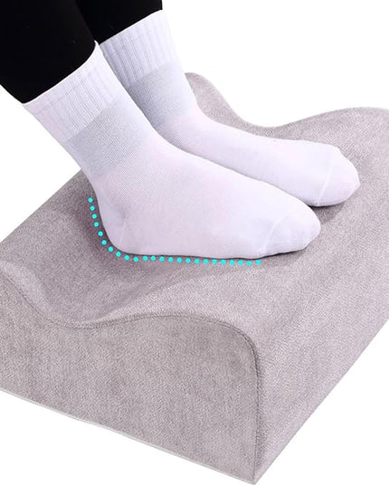 Foot Rest for Under Desk at Work, Ergonomic Under Desk Footrest with Washable Cover, Memory Foam Foot Stool for Office Chair & Gaming Chair, Back & Hip Pain Relief, Light Grey