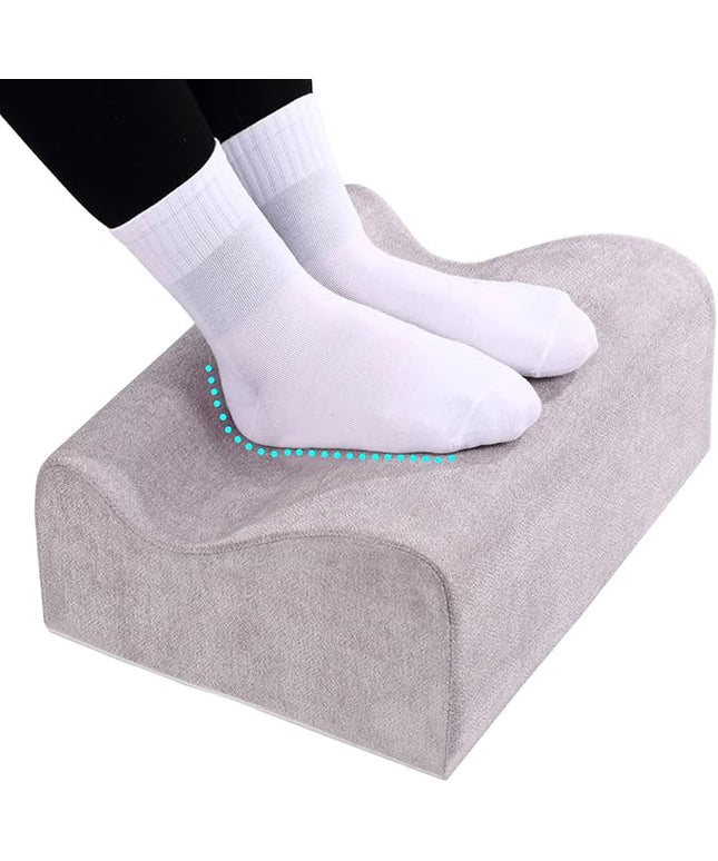 Foot Rest for Under Desk at Work, Ergonomic Under Desk Footrest with Washable Cover, Memory Foam Foot Stool for Office Chair & Gaming Chair, Back & Hip Pain Relief, Light Grey