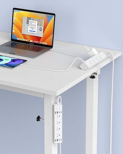 40W Fast Charging Station,Desk Clamp Power Strip 20W USB C,8 Outlets,8 USB Ports,4 USB C 4 USB A,Nightstand Edge Mount Surge Protector, 14AWG Cord, Fits 1.9" Tabletop Edge for Office,Home Furniture
