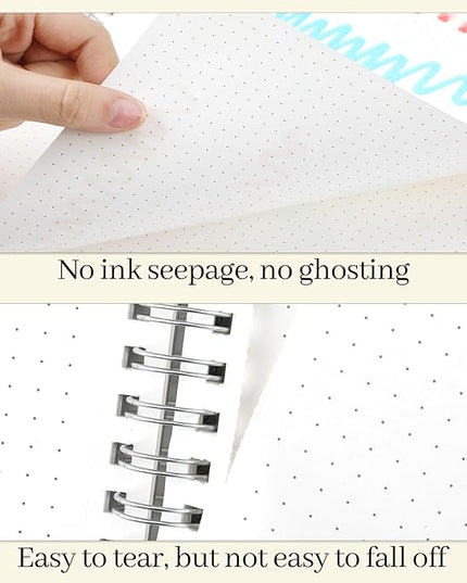 BESARME 80 Sheets A4 Dot Grid Spiral Notebook, 2PCS Dotted Notebook 8.5" × 11" College Ruled Grid Notebooks for School Office