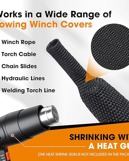 Black 2:1 Ratio Automotive Heat Shrink Braided Sleeving,Wear-Resistant Flat Woven Shrinkable Sleeve Fabric Car Cable Wires Hoses Protection (1-3/8"-26ft)
