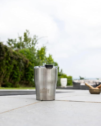 Beast 10 oz Tumbler Stainless Steel Vacuum Insulated Coffee Ice Cup Double Wall Travel Flask (Steel)