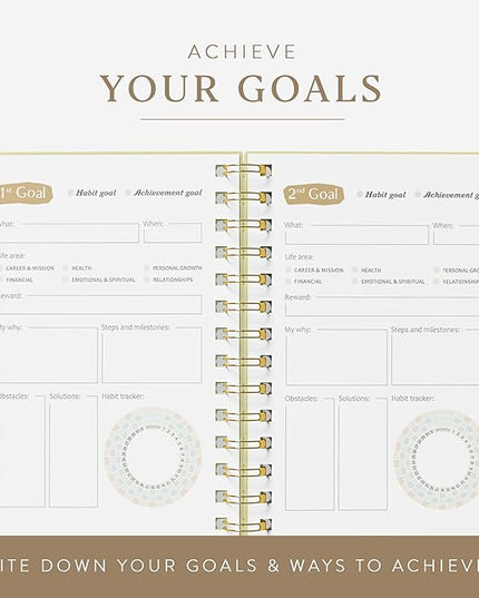 The ADHD Planner - Undated Daily/Weekly Schedule Organizer Journal - Habit Tracker Record Emotions & Mood - Academic Goals - Structure & Focus for Adults (Spiral) (Green)