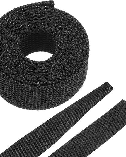 MECCANIXITY Braided Cable Sleeves Heat Shrinkable Fabric Sleeving, 1/2" 3ft Black 2:1 Ratio Heat Shrinkable Cord Protector for Harness Cable, Network Cable Protection, Cable Management