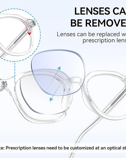 Dollger Blue Light Blocking Glasses For Woman Men Thick-Framed Square Non-Prescription, For Computer,Gaming, Phone Use