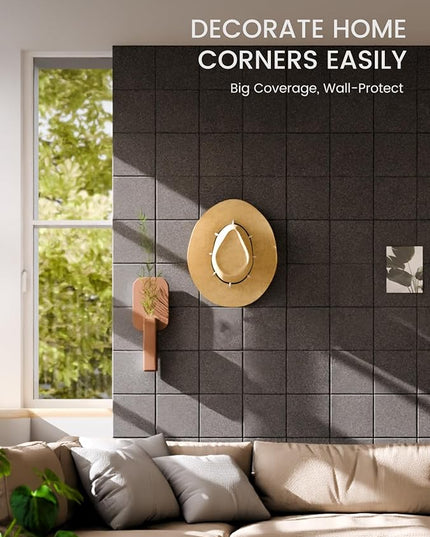 Fluxynara Large Felt Bulletin Board 36" x 24"Cork Board Alternative-6 Pack with 40 Safe Removable Adhesive Tabs, Cork Boards for Walls Cork Board for Home Office Classroom Pin Board-Charcoal Gray