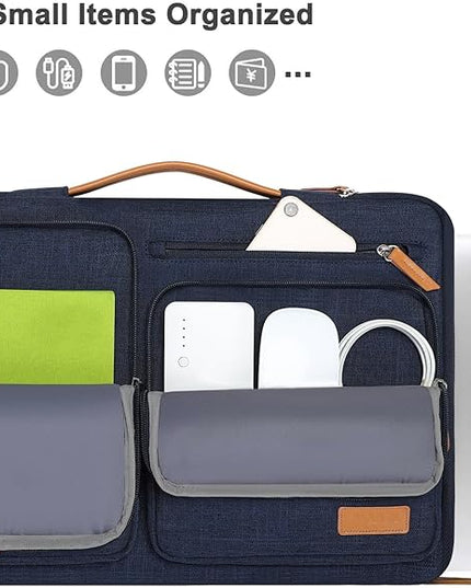 MOSISO 360 Protective Laptop Case 14 inch, 14 inch Laptop Sleeve Compatible with HP Lenovo Dell ASUS Acer, HP, Dell Latitude, Lenovo, Side Open Carrying Case with 4 Zipper Pockets&Handle, Navy Blue