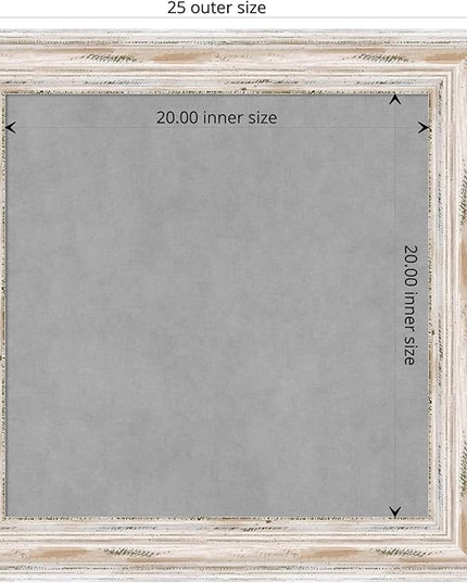 Amanti Art White Framed Magnetic Board 25x25 Medium Vision Board for use with Magnets, 100% Metal Sheet to Display Items as Office Decor or for Home Organization in mudroom, Kitchen or Kids Room