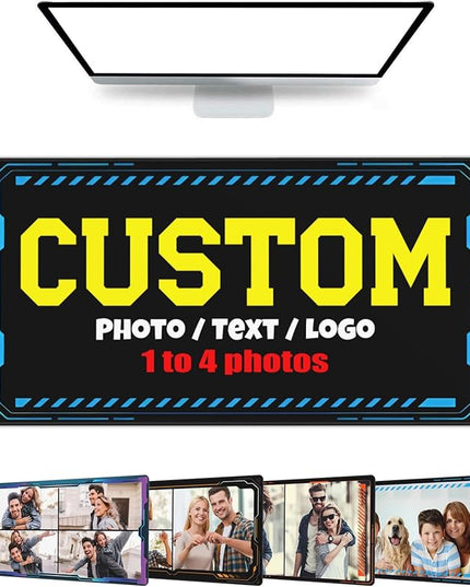 Custom Large Mouse Pad with Photo Personalized Desk Pad Add Your Picture Text Logo Mouse Mat Customized Game Mousepad for Office Computer (16x29.5in / 40 x 75cm)