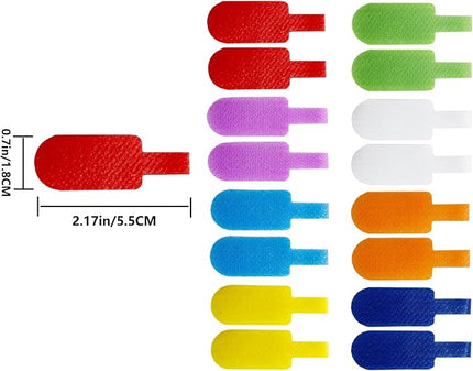 Cable Labels, Write On Cord Labels, Wire Labels, Cable Tags and Wire Tags for Cable Management and Identification(Medium / 16 Pcs/Multicolor)