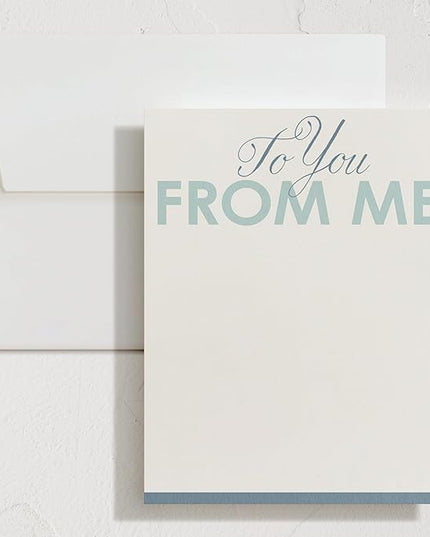 Minted To You From Me Stationery Set, Set of 10, Flat Note Cards & Envelopes for Invitiations and Handwritten Thank You Messages, Blue Star Backer Design, Gifts for Men or Women, Luxurious Paper