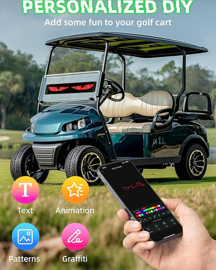 24 "* 5" Golf Cart Devil Eyes Light Sign,LED Sign for Store, Programmable Flexible LED Matrix Panel with APP and Remote Control,Pre-Made Animations & Customizable