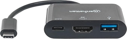 Manhattan Ultra High Speed USB 3.1 Type-C-HDMI/USB Type-A/USB Type-C Docking Multiport Converter/Connector
