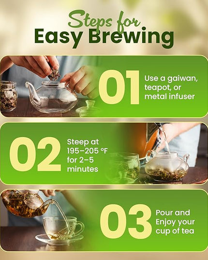 Wu Mountain Tea Organic Oolong Tea – 1 lb Loose Leaf – Premium Whole Black Chinese Tea Leaves – Smooth Aroma, Low Astringency, Naturally Energizing – Perfect for Hot & Iced